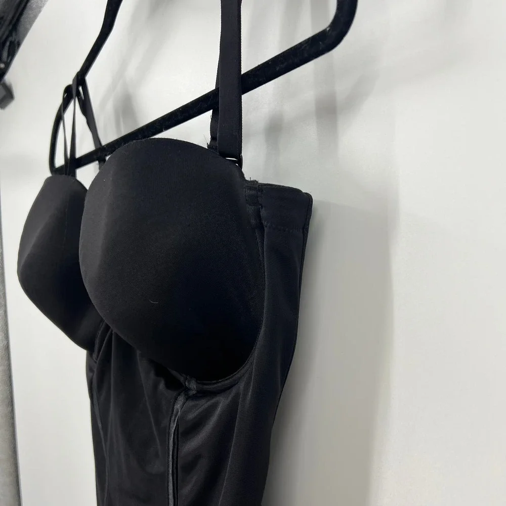Maidenform Flexees BLK Easy-Up Firm‎ Control Convertable Slip & Bra Women's 36D